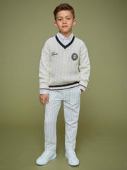 9-13 yrs SmileyWorld Cable-Knit Jumper Unisex Fit Off White | Children