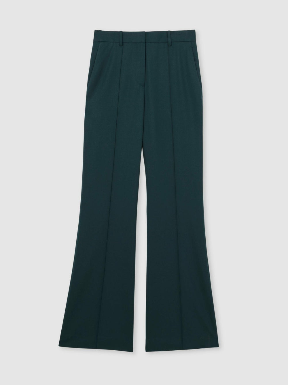 Wool-Blend Wide-Leg Suit Trousers Green | Womens