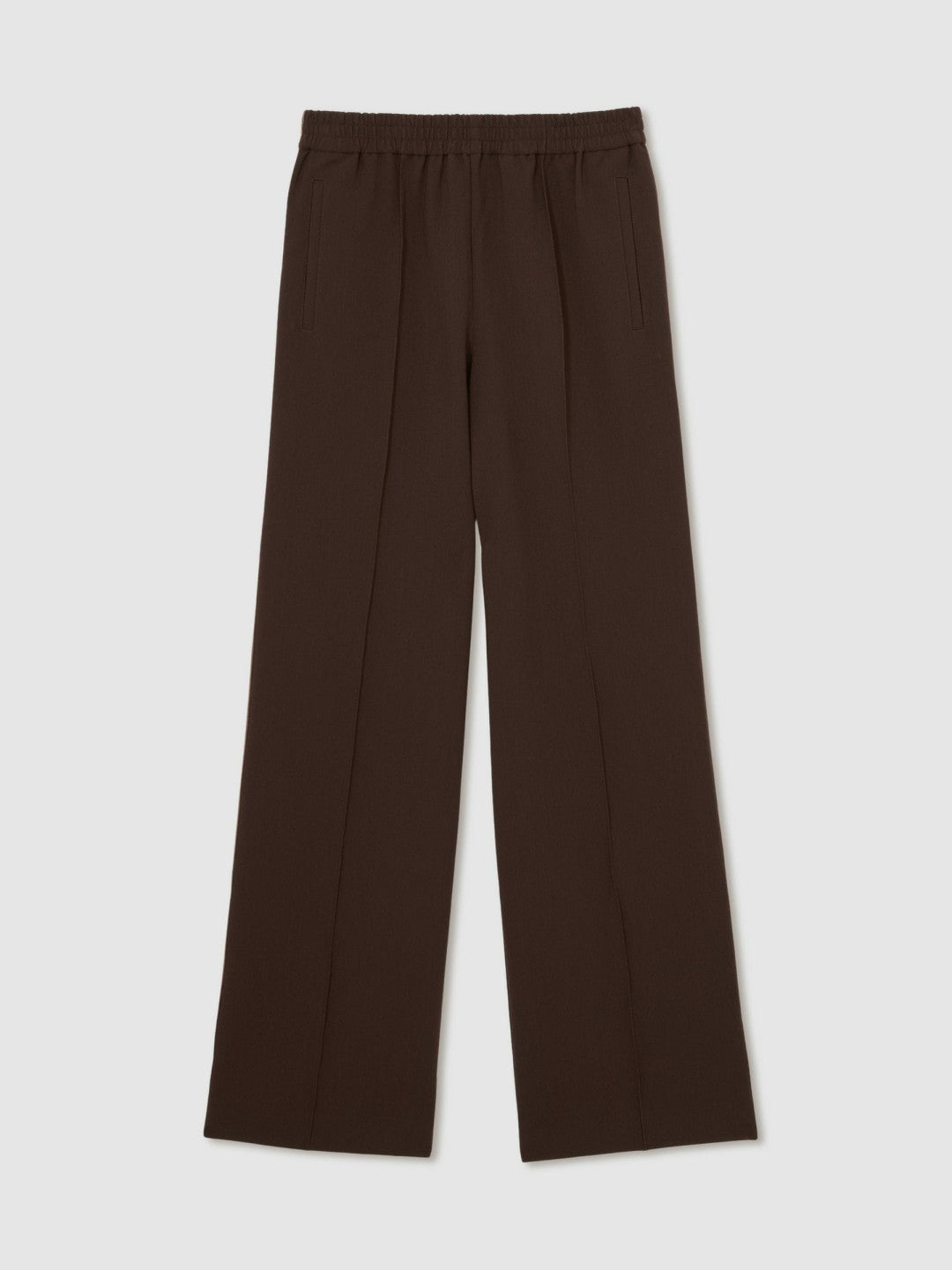 Side-Stripe Wide-Leg Trousers Chocolate Brown | Womens