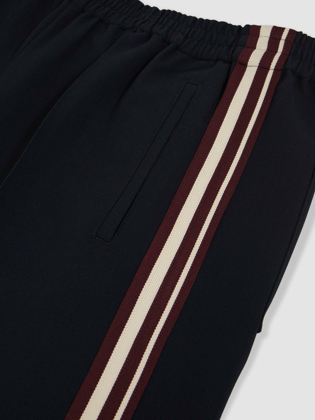 Petite Side-Stripe Wide-Leg Trousers Navy | Womens