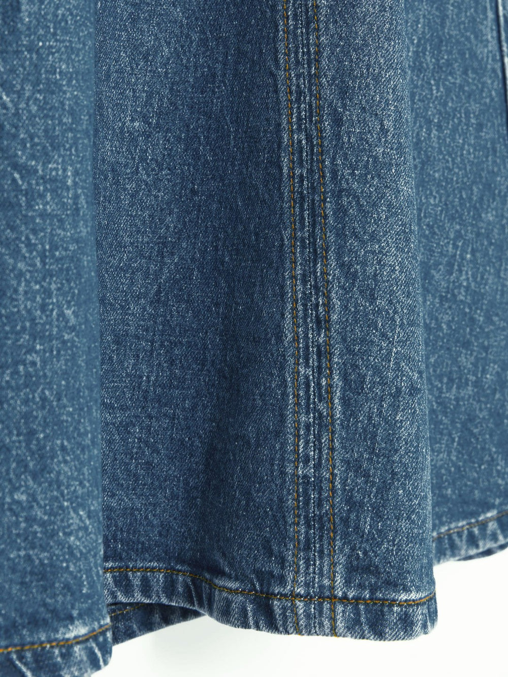 Denim Panelled Midi Skirt Indigo | Womens