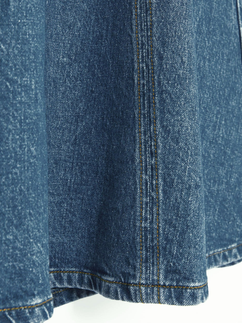 Denim Panelled Midi Skirt Indigo | Womens