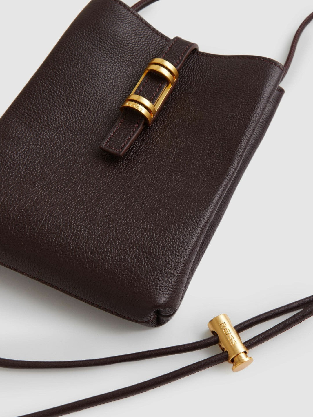Leather Phone Holder Oxblood | Womens