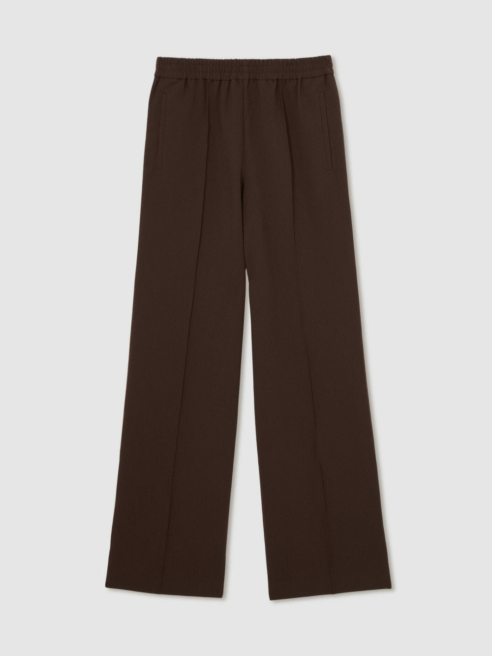 Petite Side-Stripe Wide-Leg Trousers Chocolate Brown | Womens
