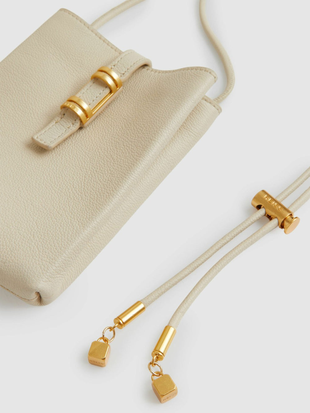 Leather Phone Holder Off White | Womens