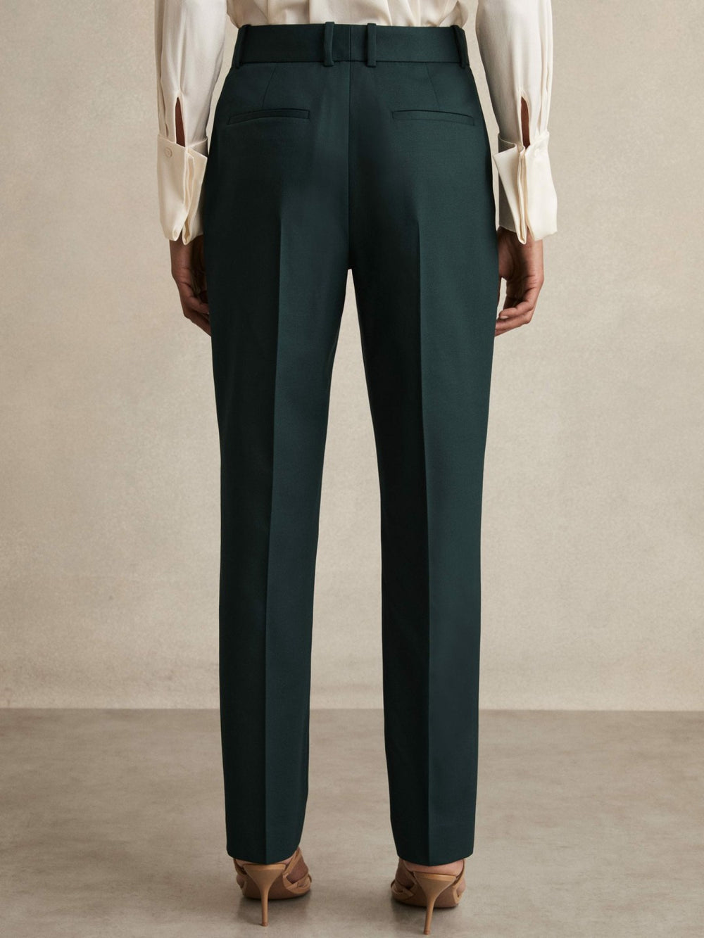 Petite Wool-Blend Slim-Fit Suit Trousers Green | Womens