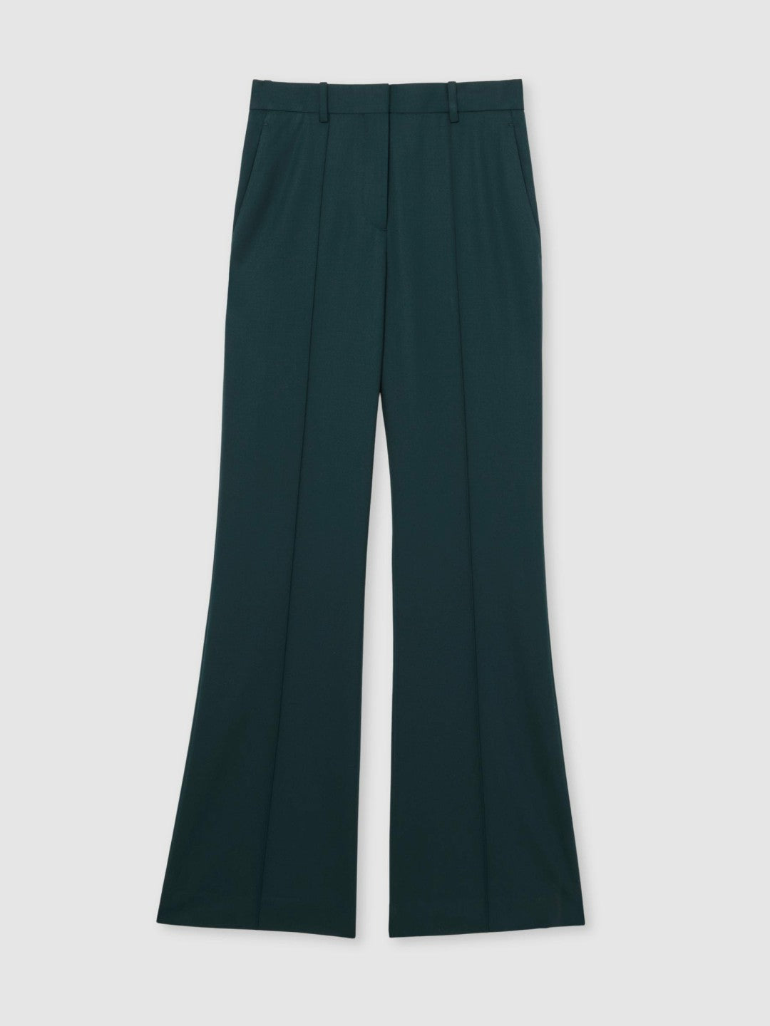 Petite Wool-Blend Wide-Leg Suit Trousers Green | Womens