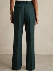 Petite Wool-Blend Wide-Leg Suit Trousers Green | Womens