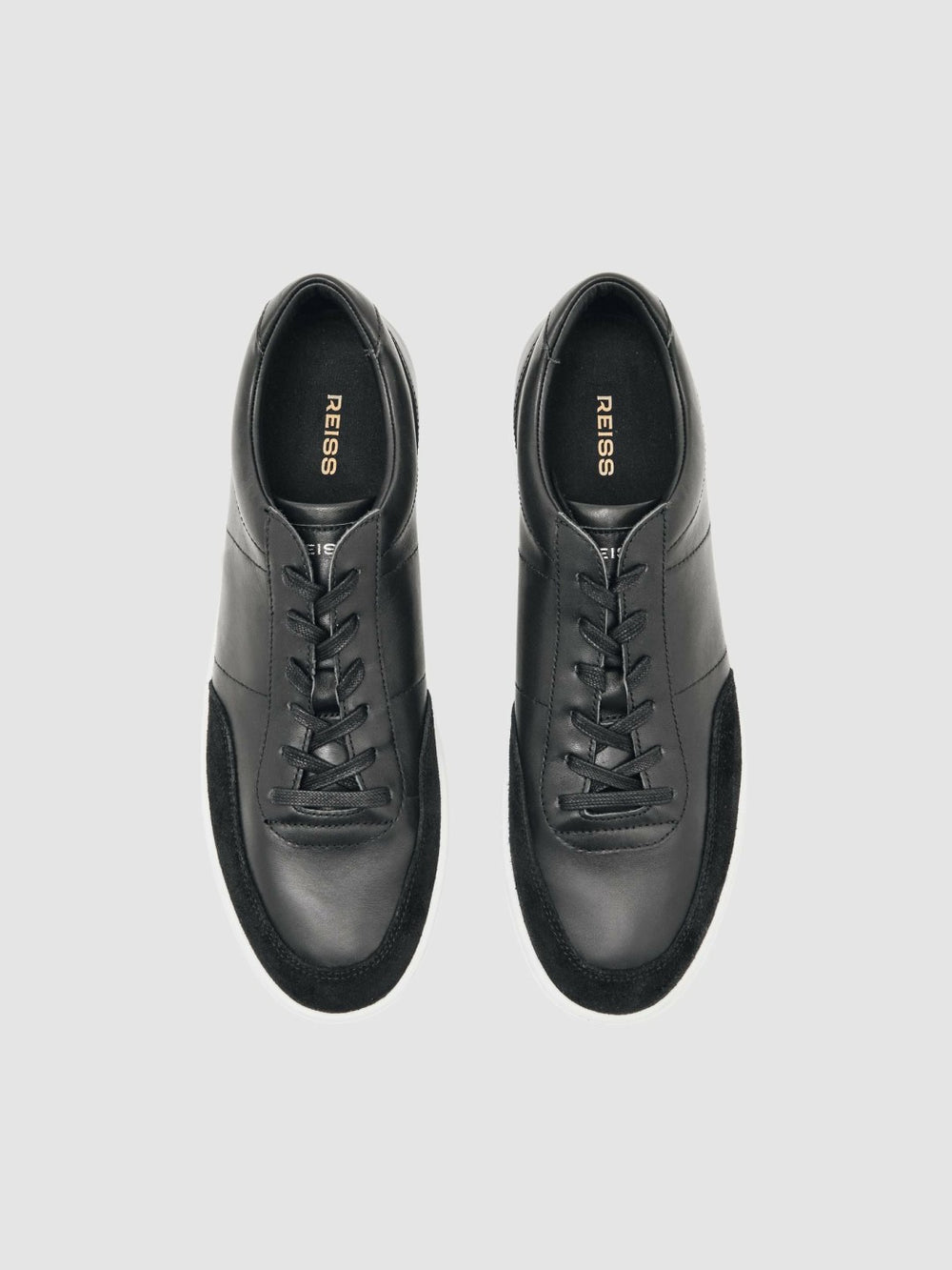 Bonded-Leather Low-Top Trainers Black | Mens