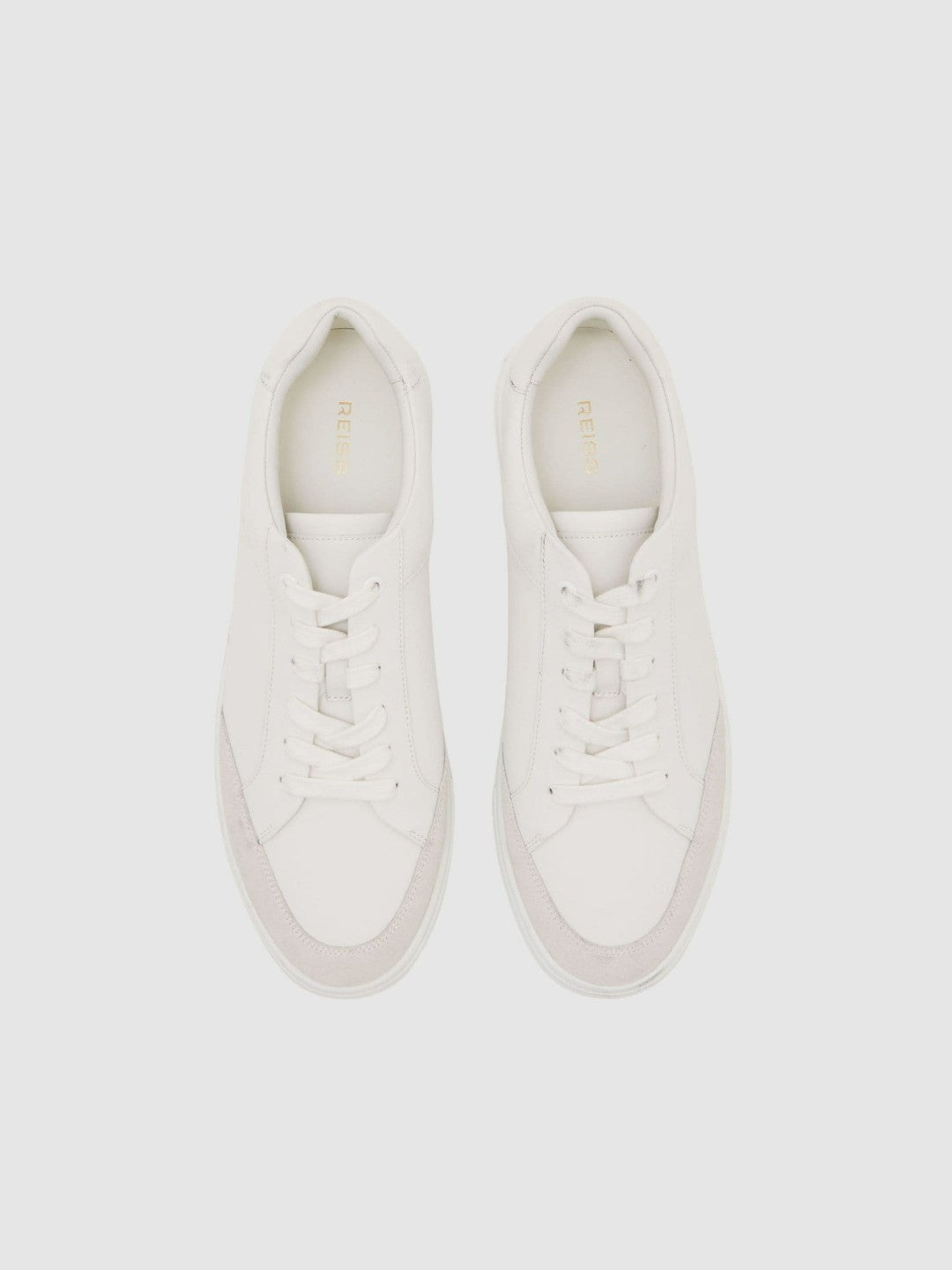 Bonded-Leather Low-Top Trainers White | Mens