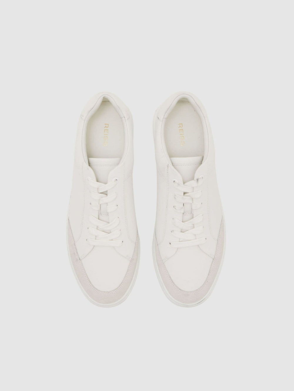 Bonded-Leather Low-Top Trainers White | Mens
