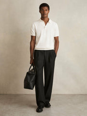 Cotton-Silk Polo Shirt Off White | Mens