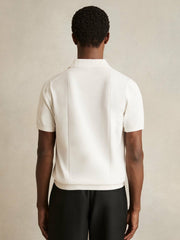 Cotton-Silk Polo Shirt Off White | Mens