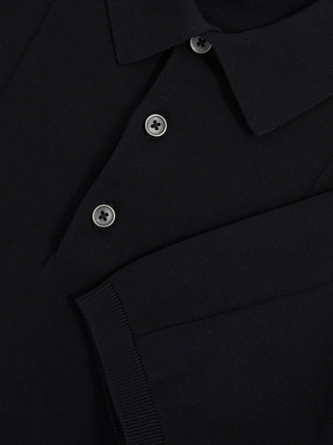 Cotton-Silk Polo Shirt Navy | Mens