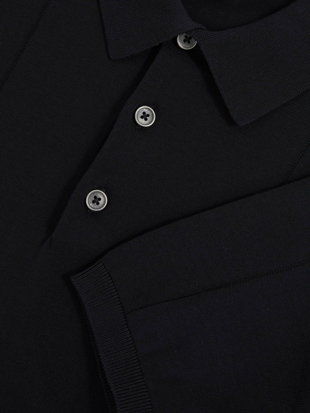 Cotton-Silk Polo Shirt Navy | Mens