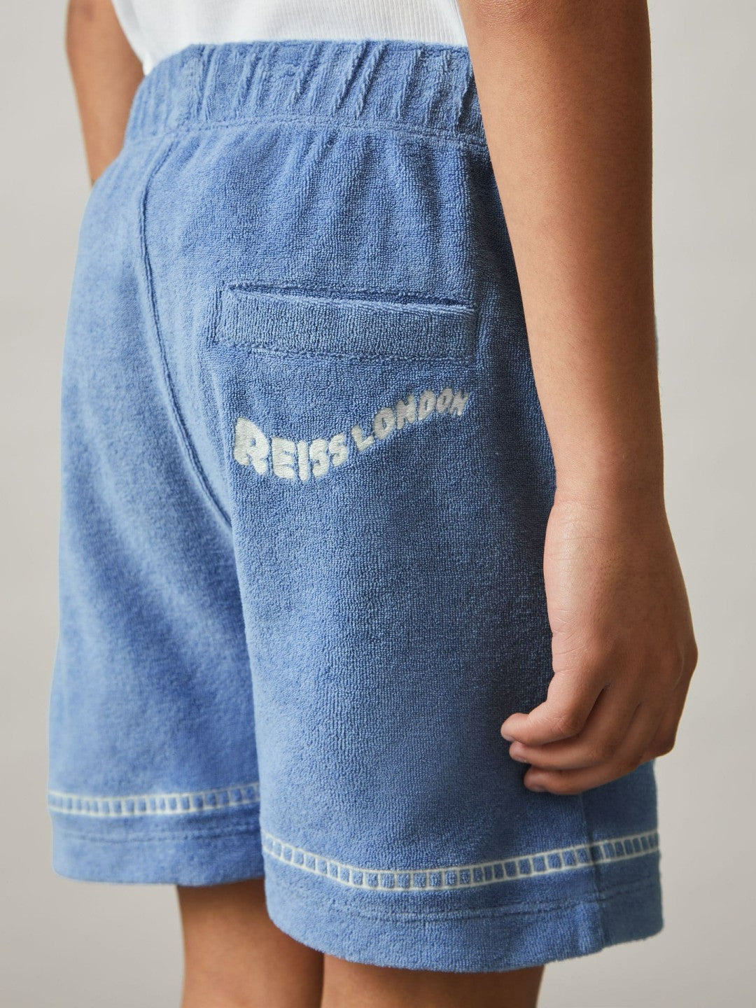 13-14 yrs Towelling Brand-Embroidered Shorts Airforce Blue | Children