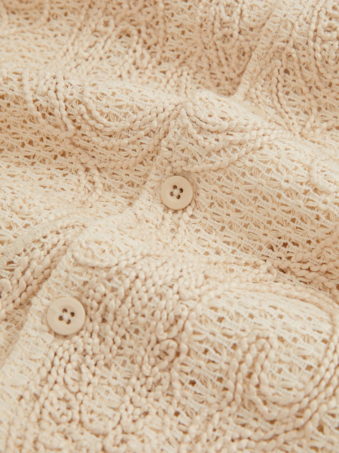 Cotton-Blend Embroidered Crochet Shirt Oatmeal | Mens