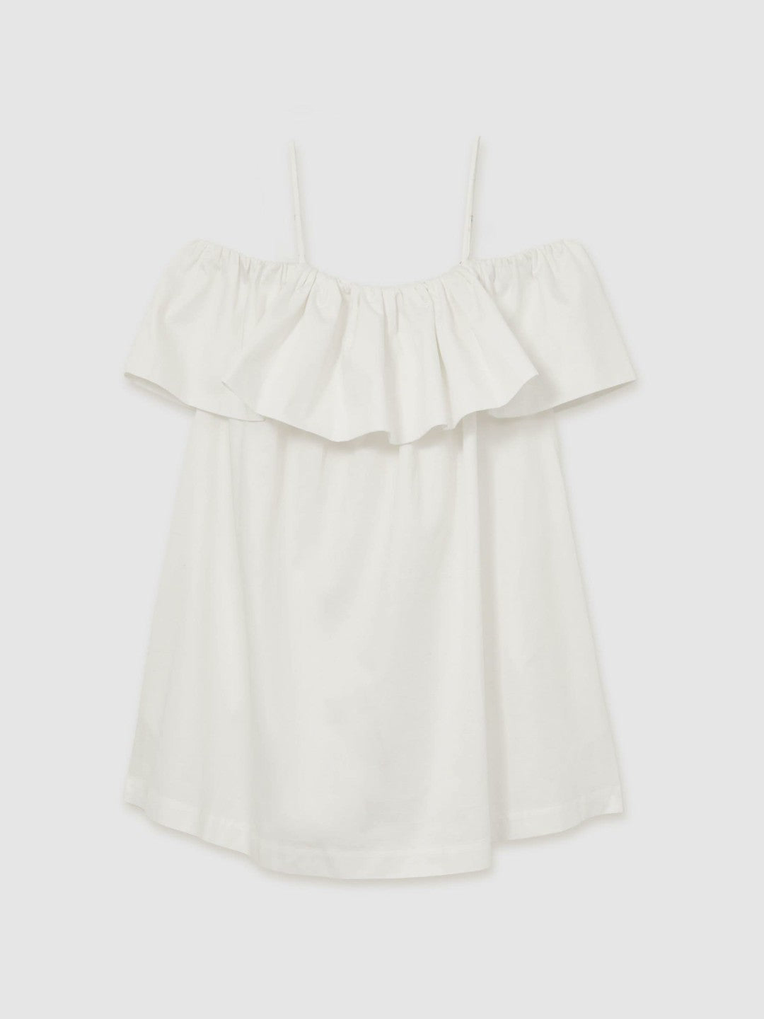 Cotton Off Shoulder Mini Dress Ivory Cream | Womens