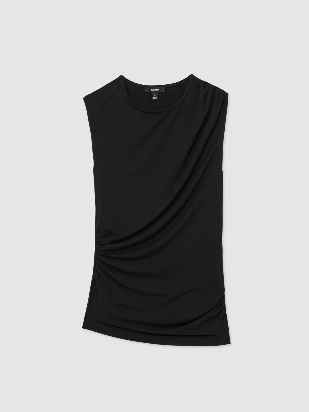 Stretch-Modal Ruched Vest Black | Womens