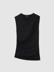 Stretch-Modal Ruched Vest Black | Womens