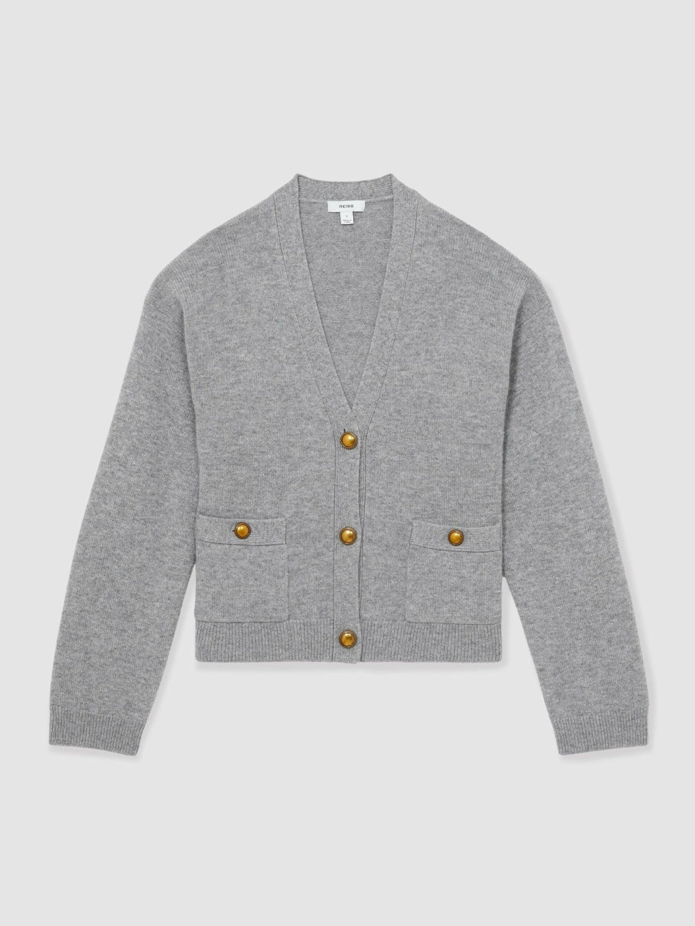 Wool-Cashmere Button Cardigan Silver Grey | Womens