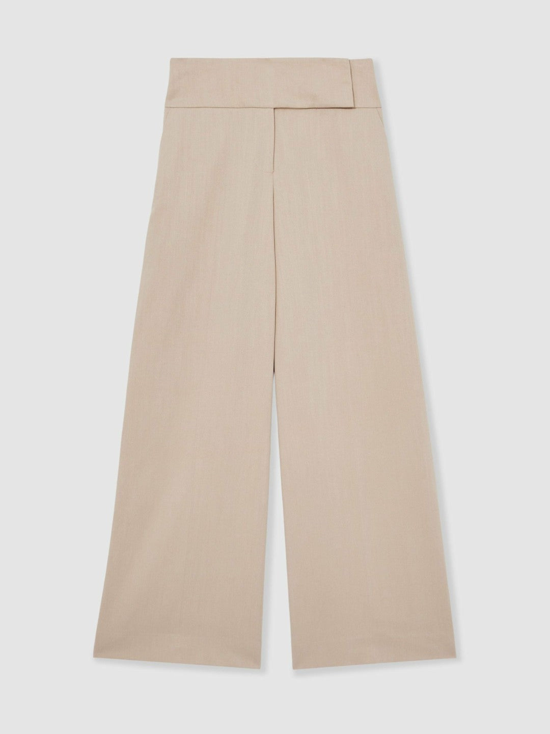 Petite Lyocell-Linen Wide-Leg Trousers Neutral | Womens