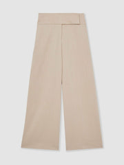 Petite Lyocell-Linen Wide-Leg Trousers Neutral | Womens