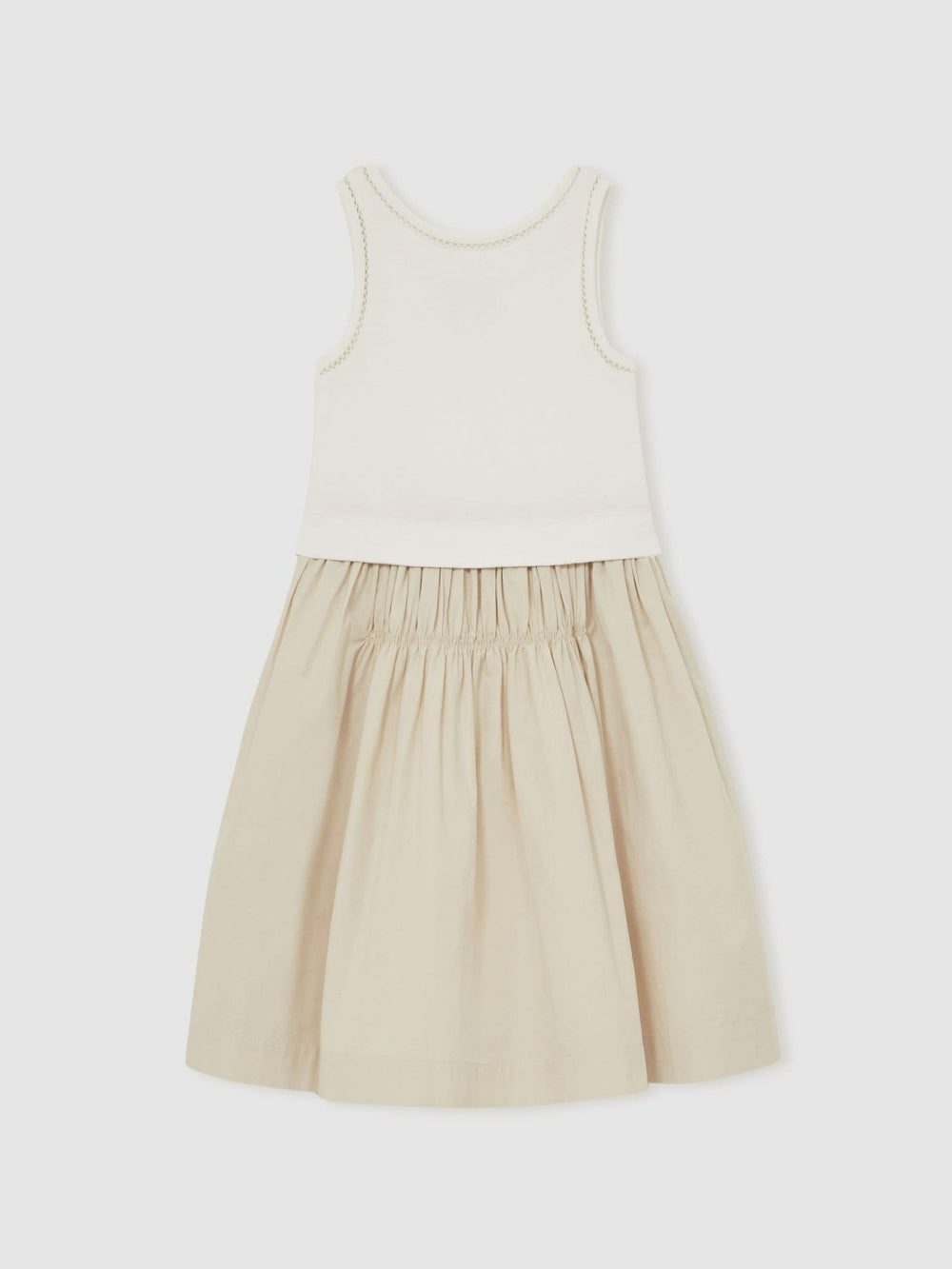 3-9 yrs Cotton Layered Sleeveless Midi Dress Neutral | Children
