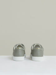 Tumbled-Leather Low-Top Trainers Mint Green | Mens