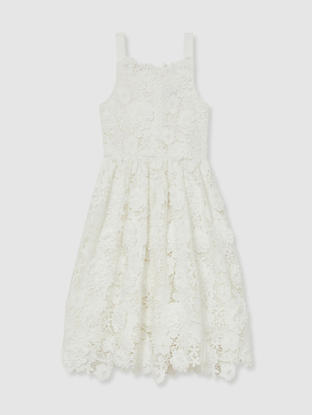 4-9 yrs Guipure-Lace Midi Dress Ivory | Children