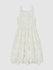 4-9 yrs Guipure-Lace Midi Dress Ivory | Children