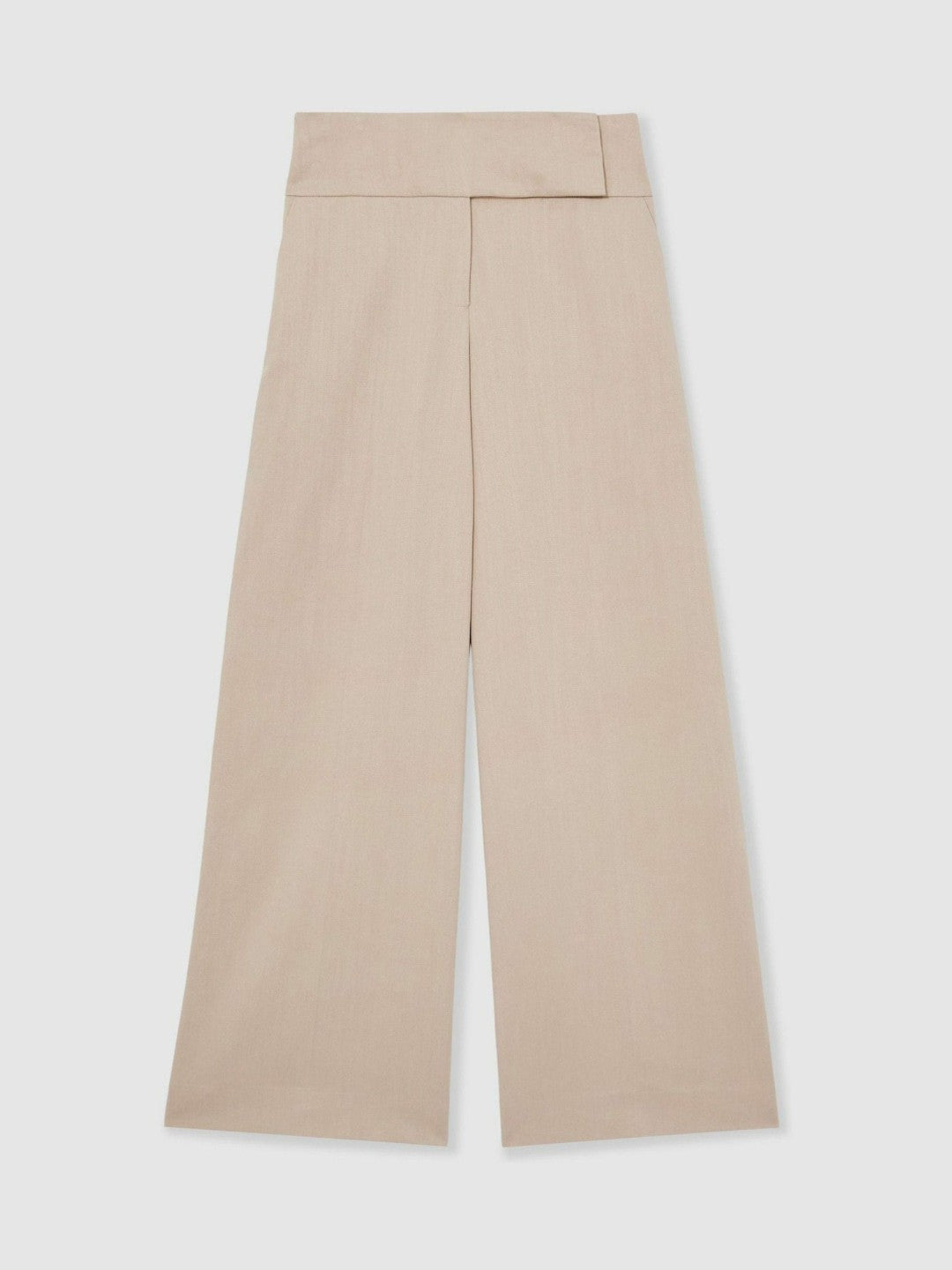 Lyocell-Linen Wide-Leg Trousers Neutral | Womens