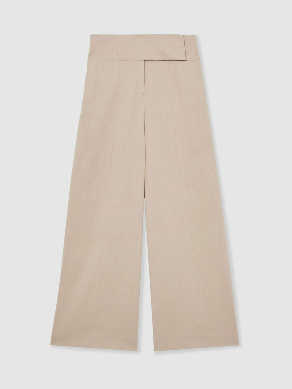 Lyocell-Linen Wide-Leg Trousers Neutral | Womens