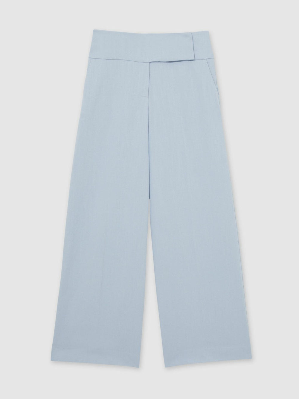 Lyocell-Linen Wide-Leg Trousers Blue | Womens