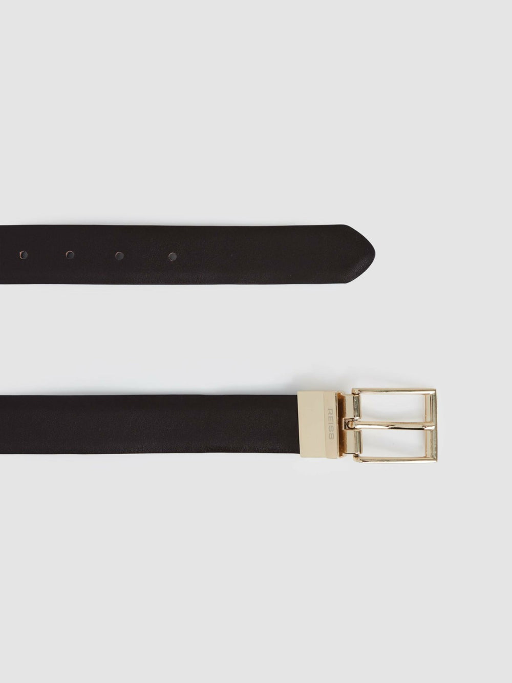 Reversible Leather Belt with Interchangeable Buckle Black/Brown | Mens
