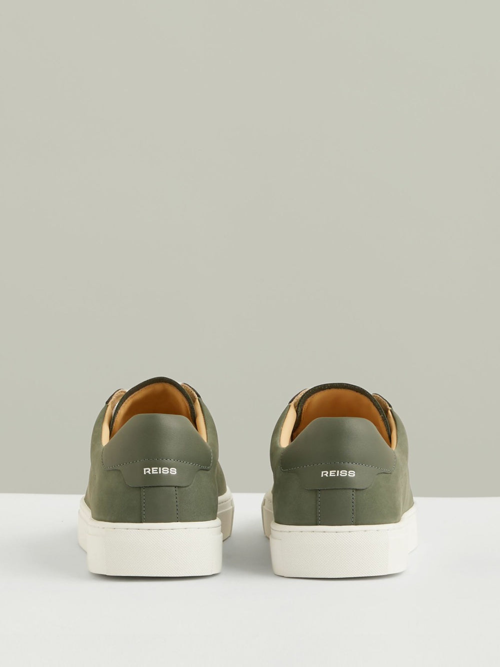 Nubuck Leather Low-Top Trainers Thyme Green | Mens