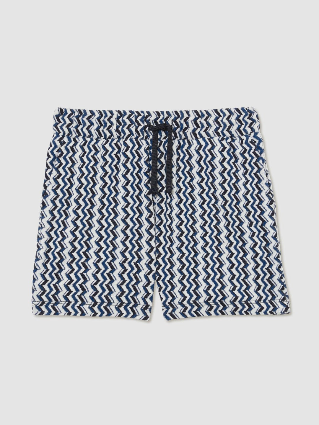 3-9 yrs Zig-Zag Knit Drawstring Shorts Blue | Children