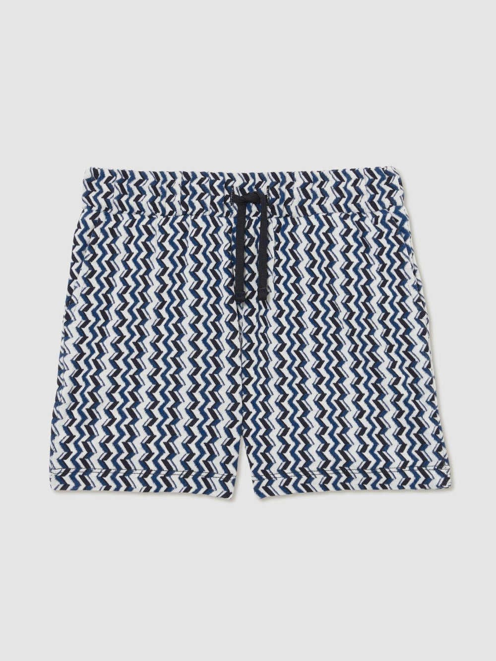 9-13 yrs Zig-Zag Knit Drawstring Shorts Blue | Children
