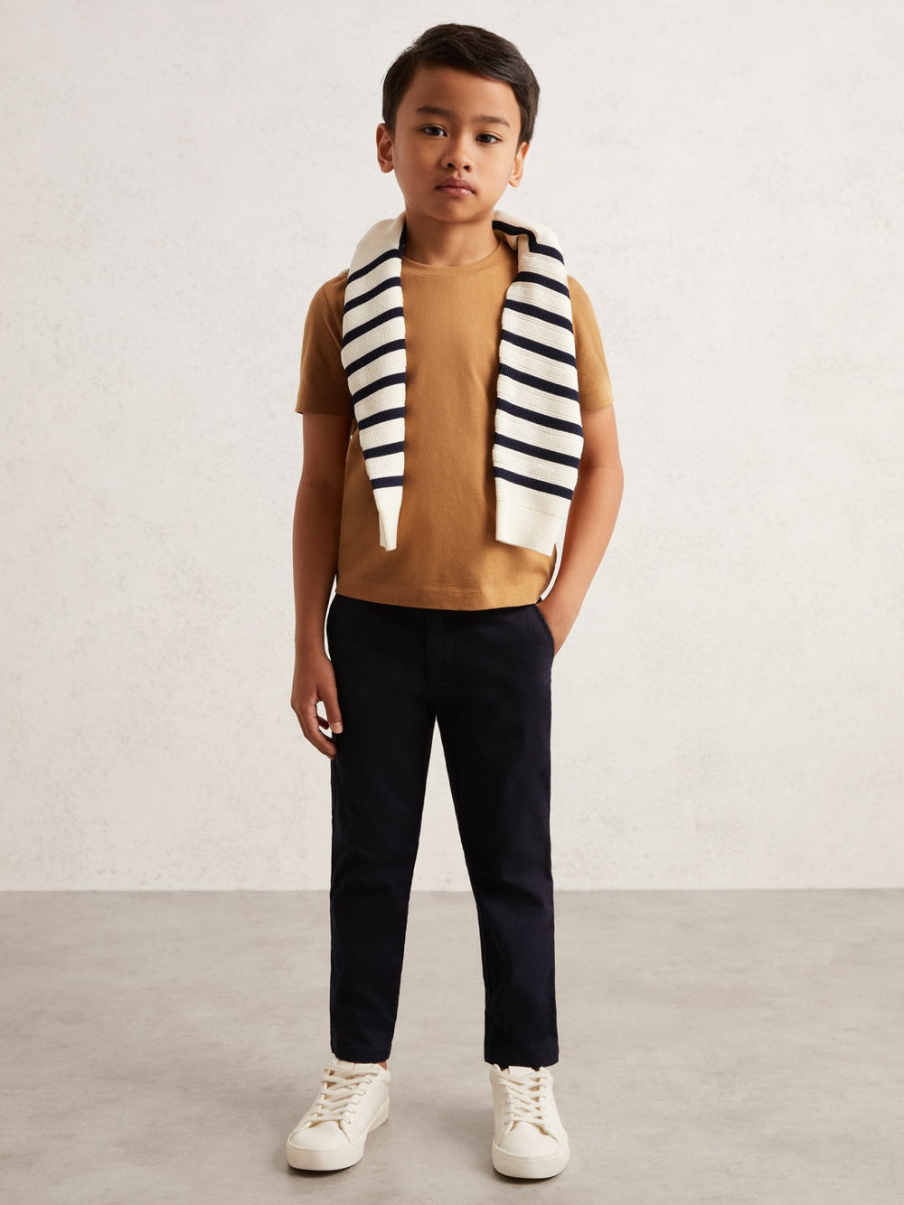 3-9 yrs Crew Neck T-Shirt Tan Brown | Children