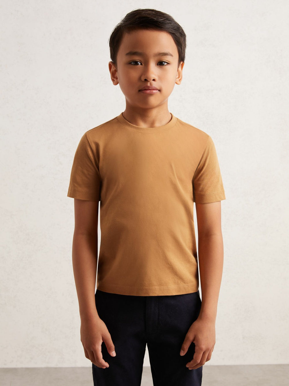 3-9 yrs Crew Neck T-Shirt Tan Brown | Children