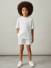 13-14 yrs Cotton Palm-Embroidery Oversize T-Shirt Off White | Children