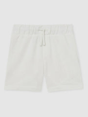 3-9 yrs Cotton Brand-Embroidered Shorts Off White | Children