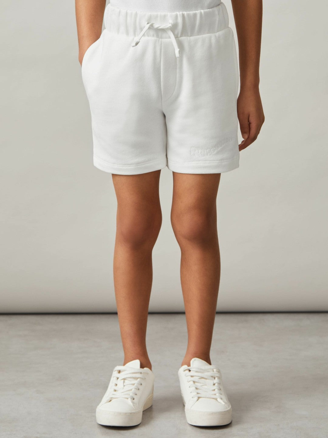 3-9 yrs Cotton Brand-Embroidered Shorts Off White | Children