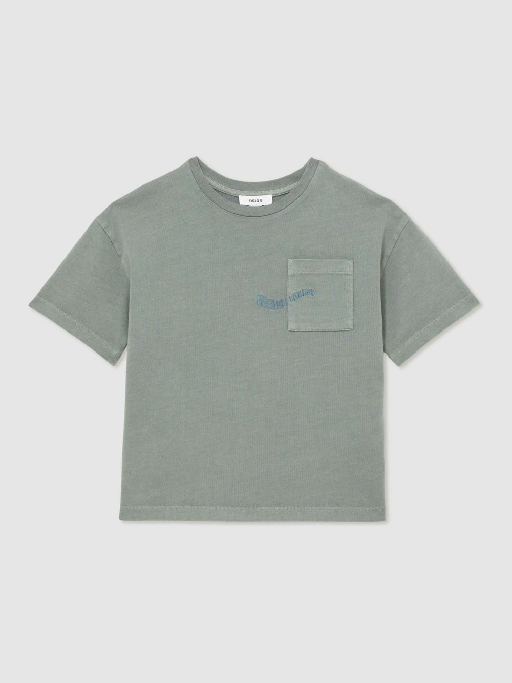 3-9 yrs Cotton Palm-Embroidery Oversize T-Shirt Washed Sage | Children