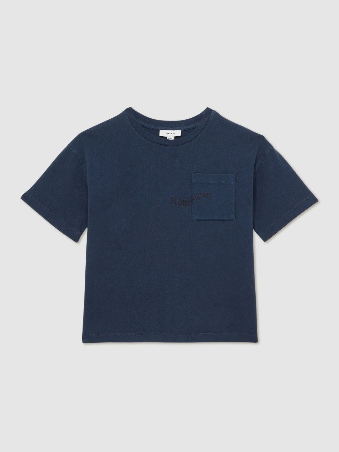 3-9 yrs Cotton Palm-Embroidery Oversize T-Shirt Washed Navy | Children