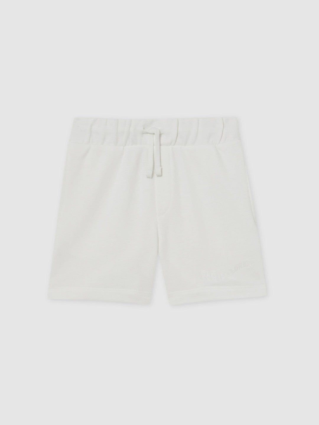 13-14 yrs Cotton Brand-Embroidered Shorts Off White | Children