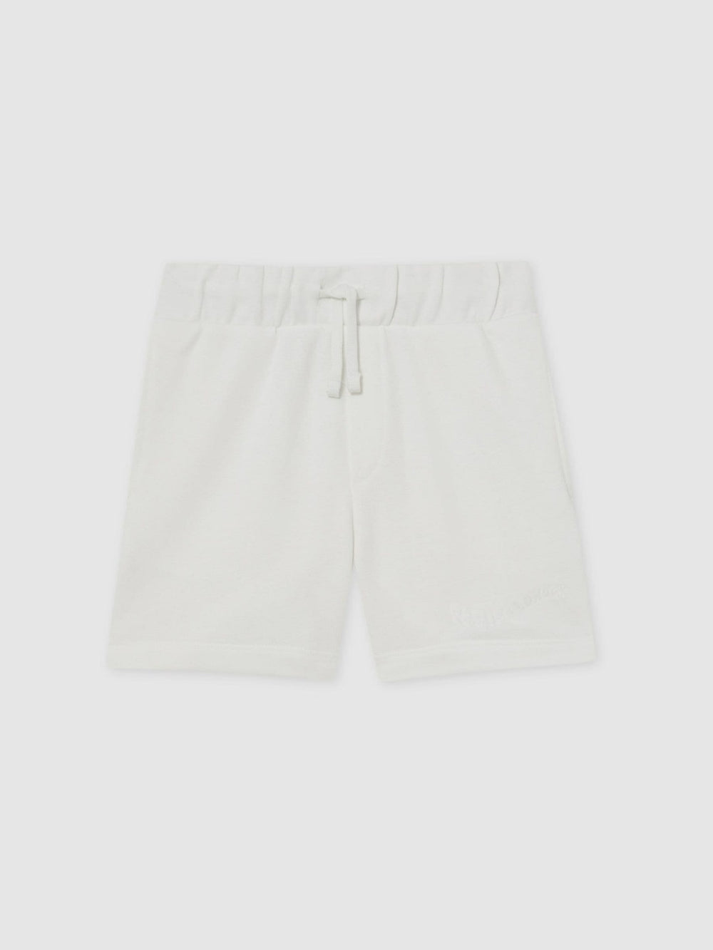 13-14 yrs Cotton Brand-Embroidered Shorts Off White | Children