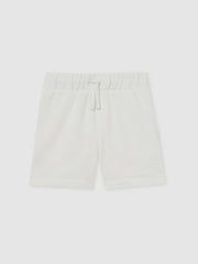 13-14 yrs Cotton Brand-Embroidered Shorts Off White | Children