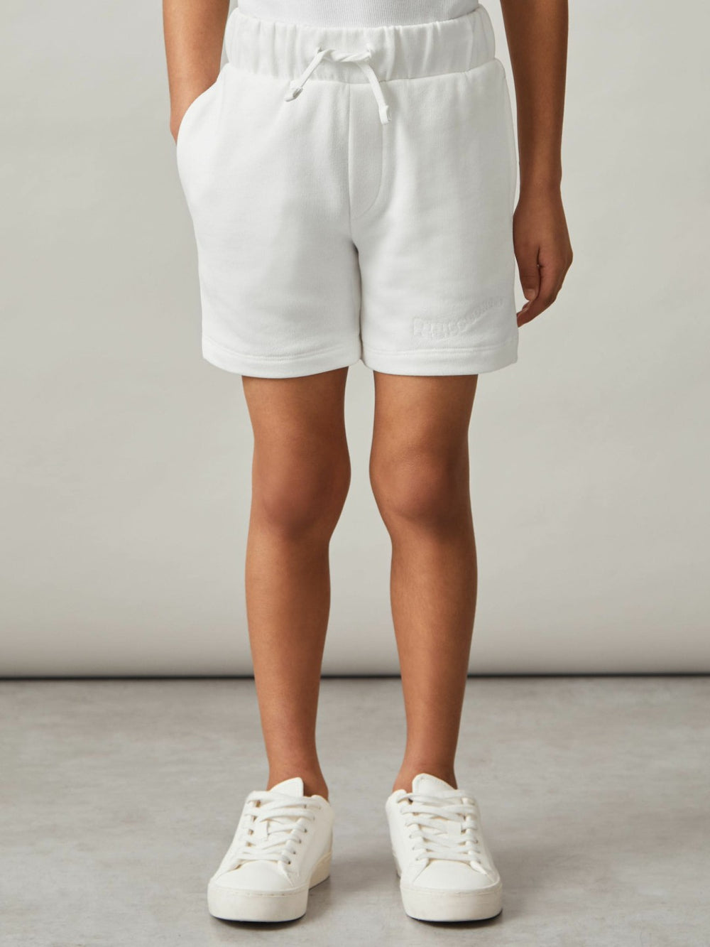 13-14 yrs Cotton Brand-Embroidered Shorts Off White | Children