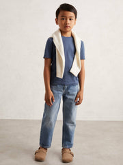9-13 yrs Crew Neck T-Shirt Ocean Blue | Children